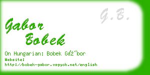 gabor bobek business card